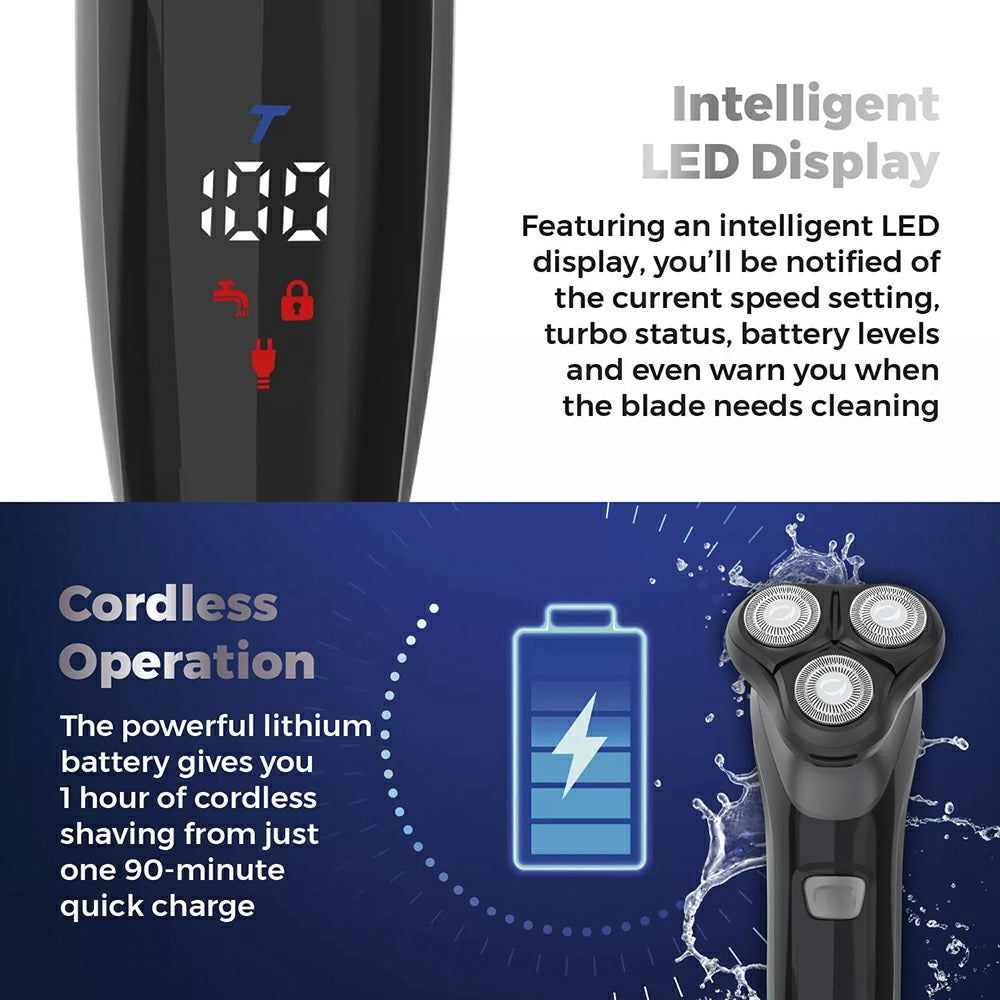 Carmen Professional IPX7 Rotary Shaver - Black | C81209