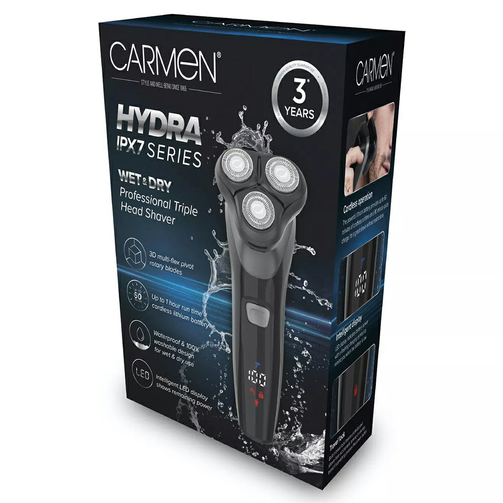 Carmen Professional IPX7 Rotary Shaver - Black | C81209