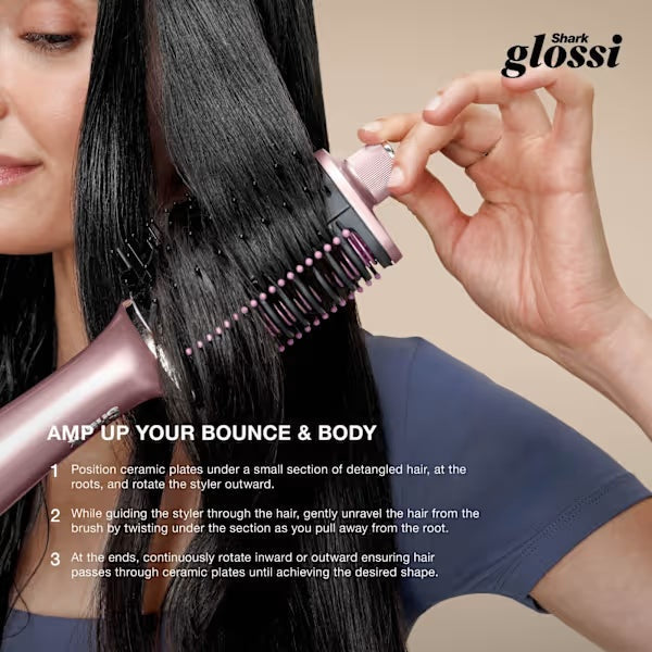 Shark Glossi 2-in-1 Hot Brush and Air Glosser - Lychee | HT302UKPK